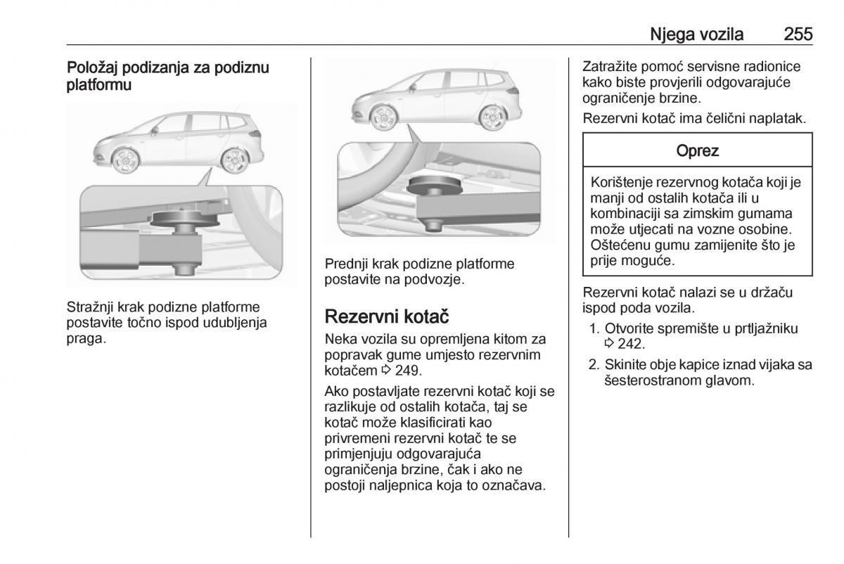 Opel Zafira C FL vlasnicko uputstvo / page 257