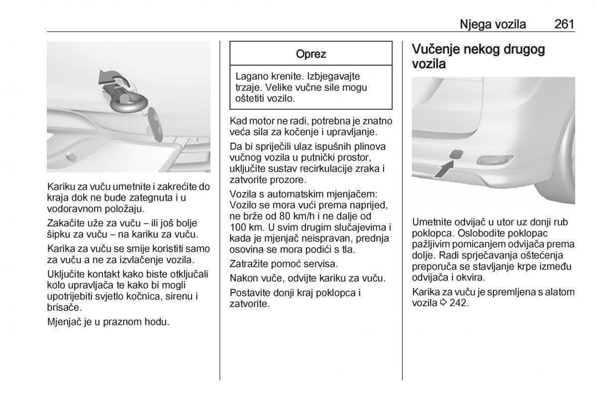 Opel Zafira C FL vlasnicko uputstvo / page 263