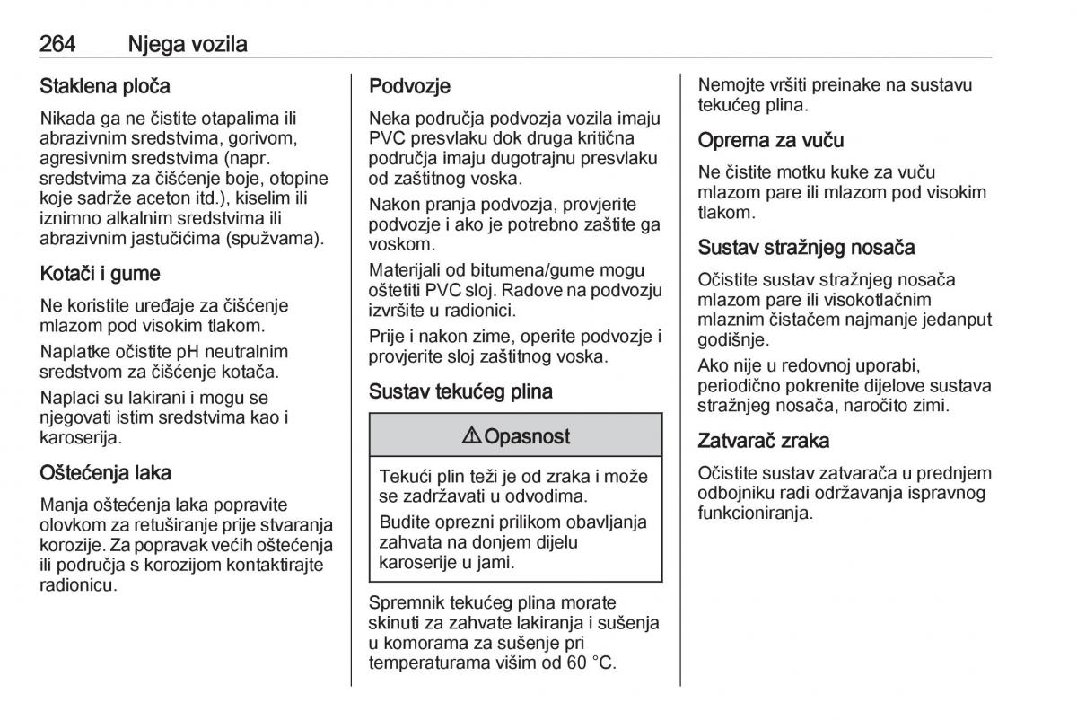 Opel Zafira C FL vlasnicko uputstvo / page 266