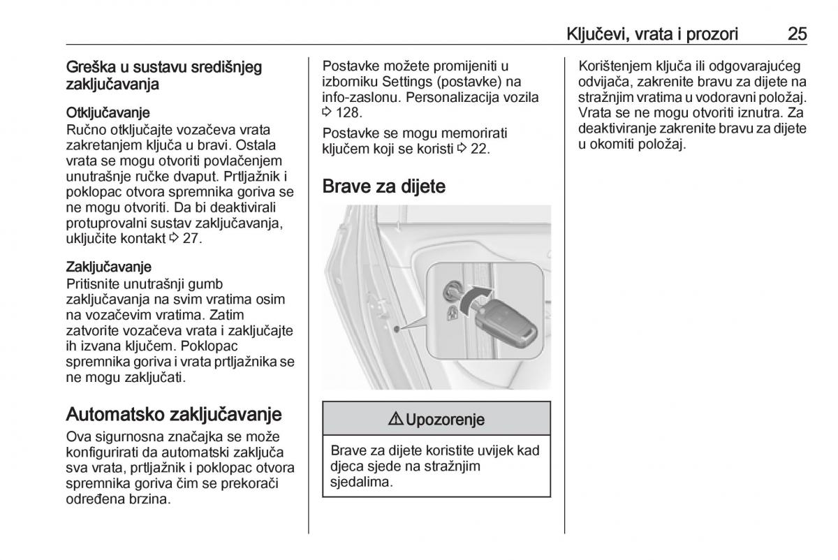 Opel Zafira C FL vlasnicko uputstvo / page 27