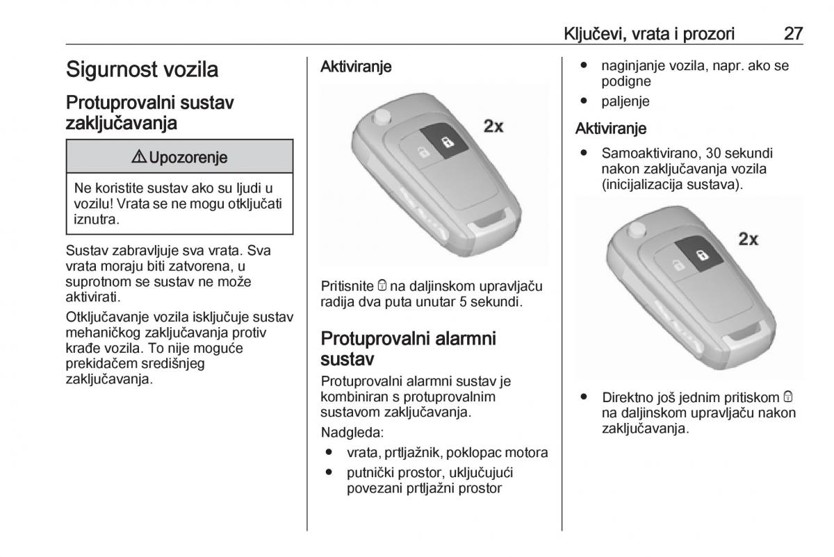 Opel Zafira C FL vlasnicko uputstvo / page 29