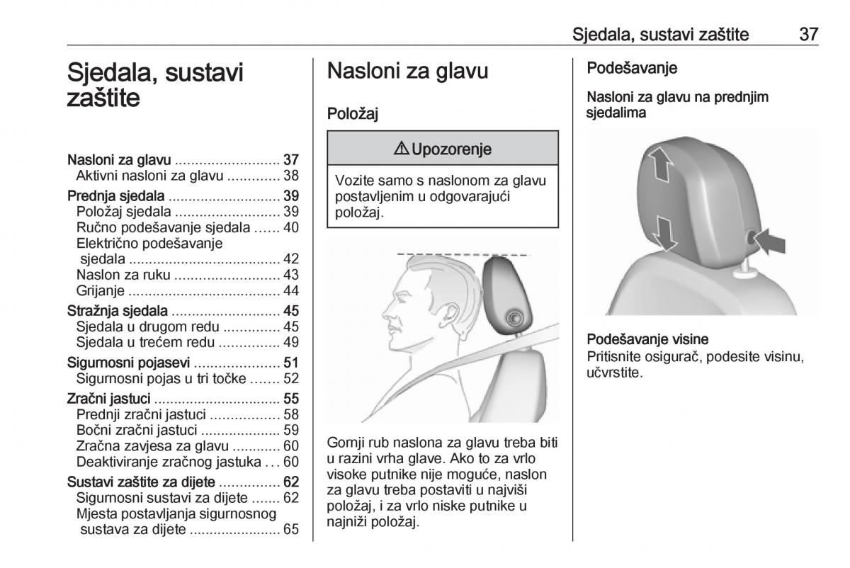 Opel Zafira C FL vlasnicko uputstvo / page 39