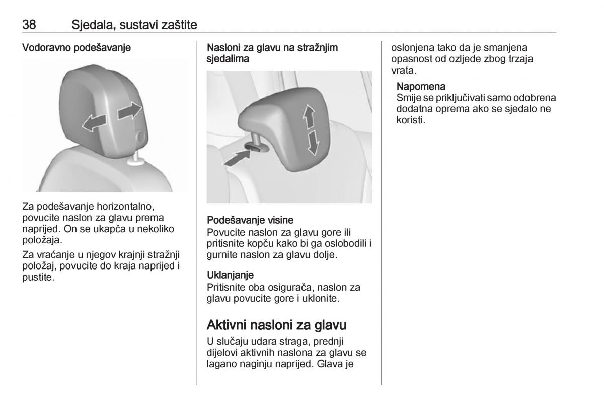 Opel Zafira C FL vlasnicko uputstvo / page 40