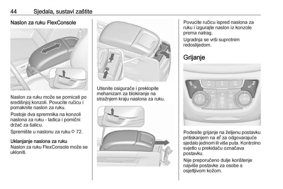 Opel Zafira C FL vlasnicko uputstvo / page 46