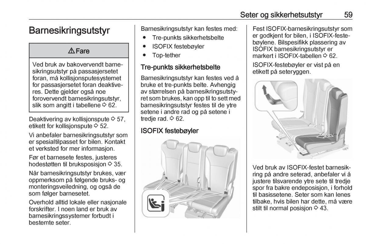 manual  Opel Zafira C FL bruksanvisningen / page 61