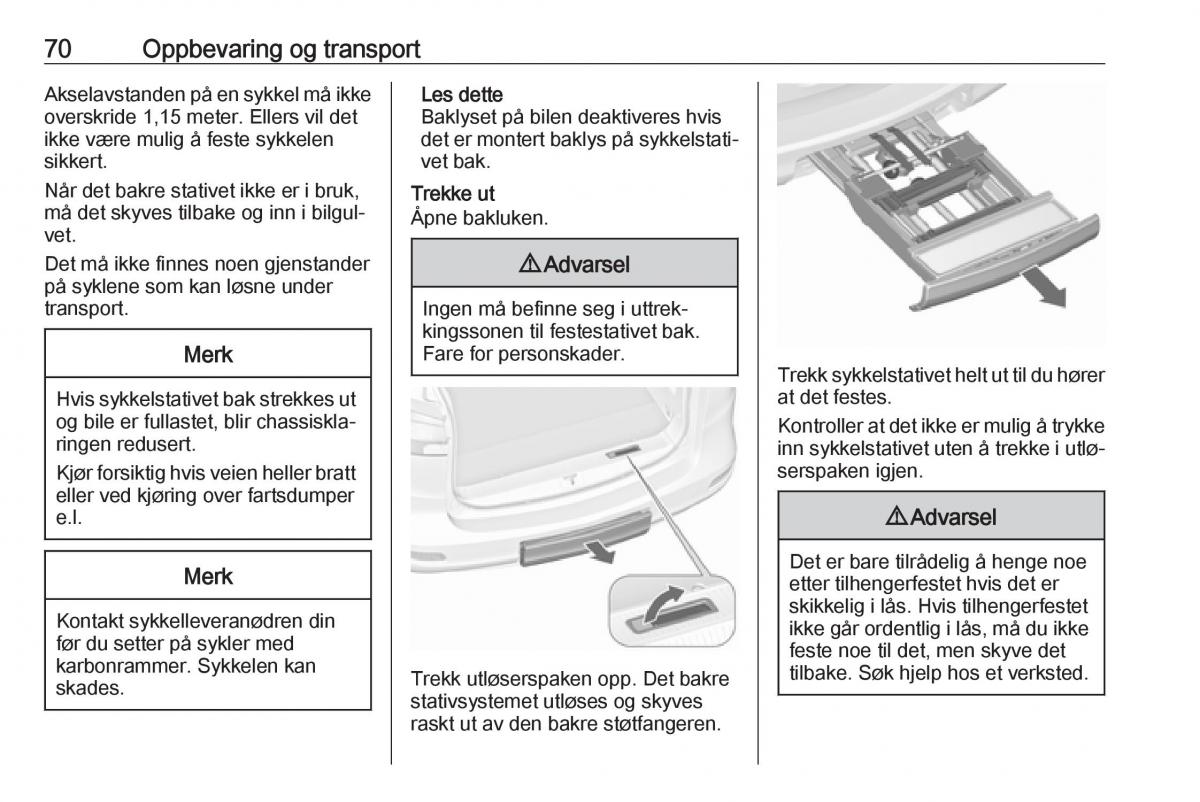 manual  Opel Zafira C FL bruksanvisningen / page 72