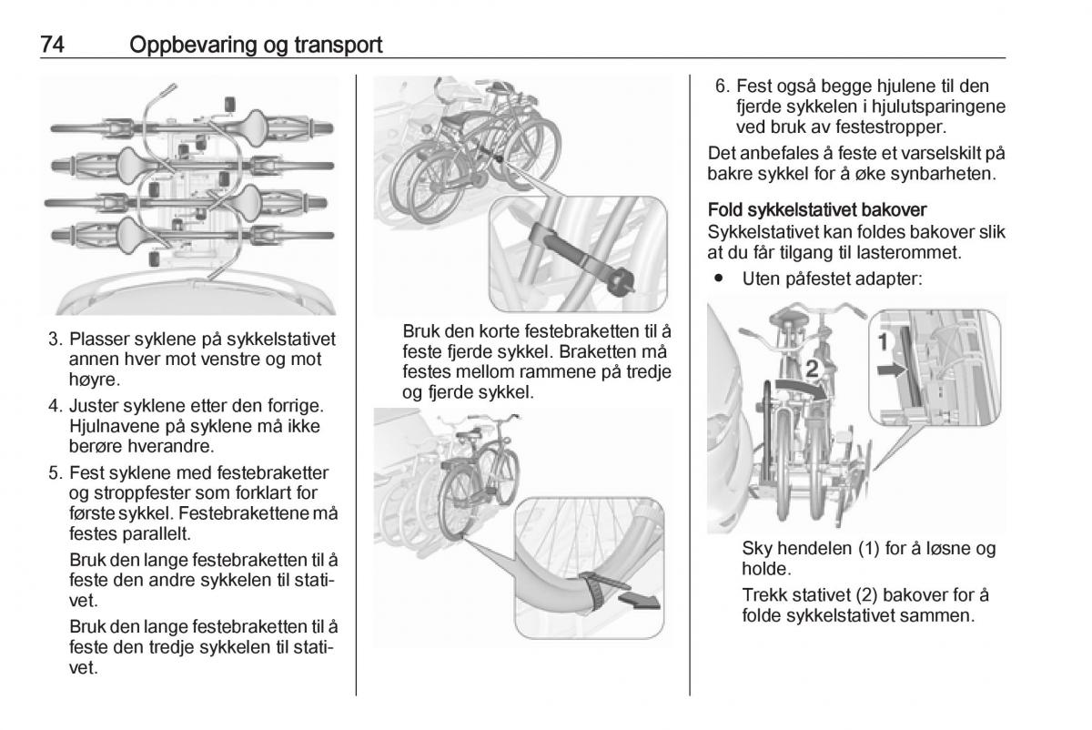 manual  Opel Zafira C FL bruksanvisningen / page 76