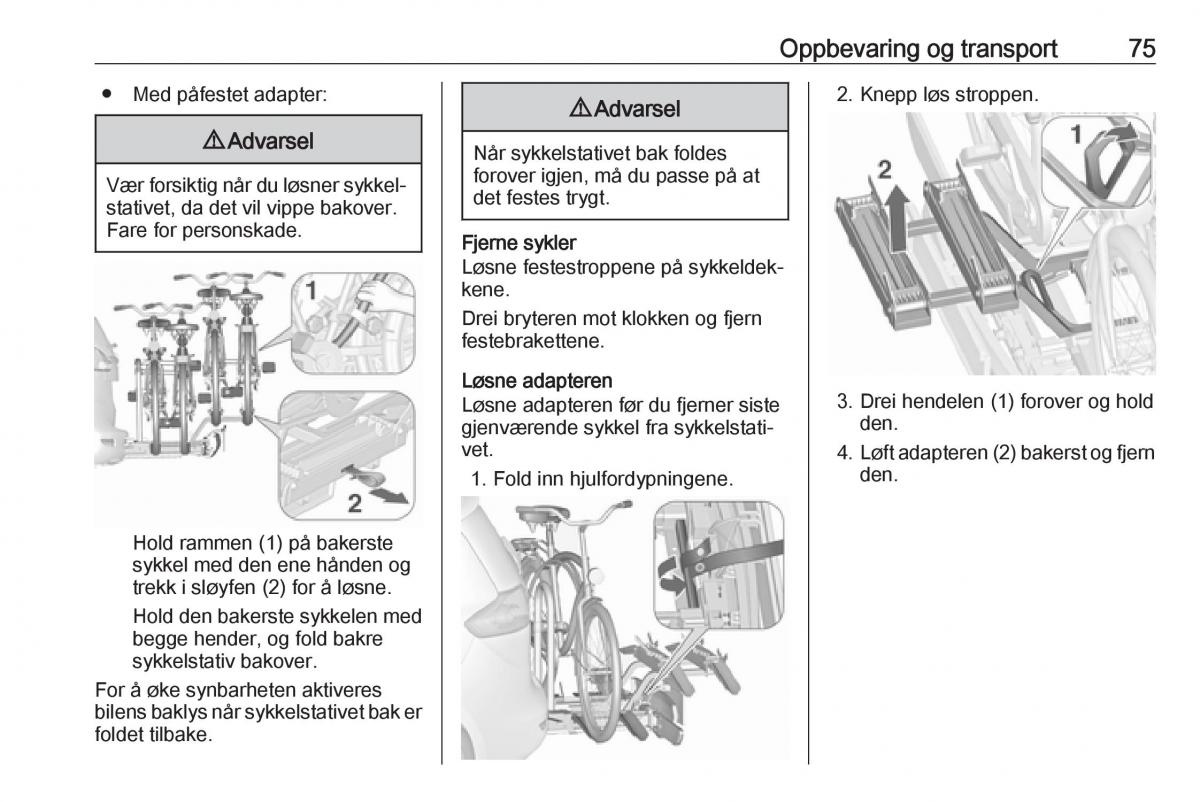 manual  Opel Zafira C FL bruksanvisningen / page 77