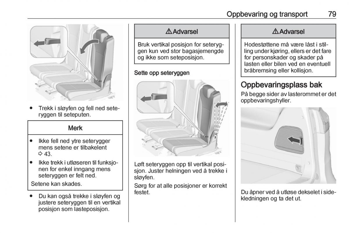 Opel Zafira C FL bruksanvisningen / page 81