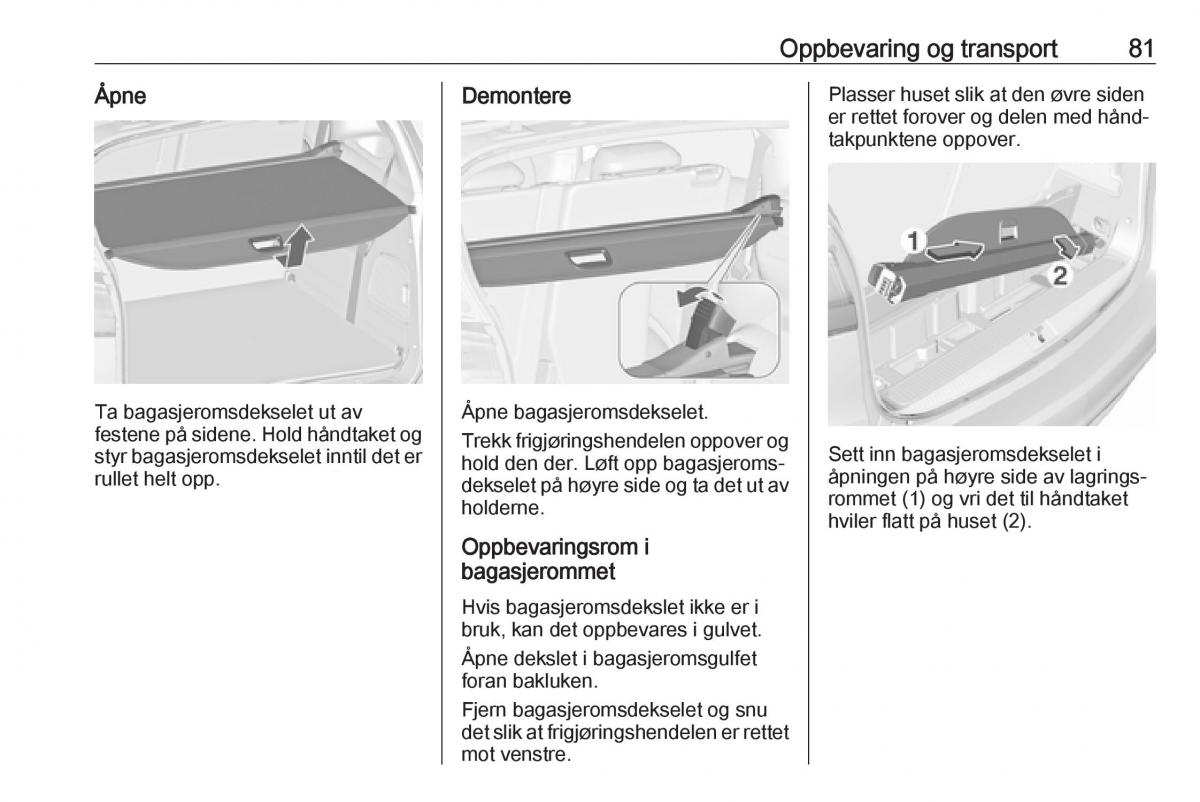 Opel Zafira C FL bruksanvisningen / page 83