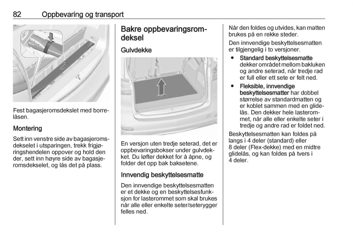 manual  Opel Zafira C FL bruksanvisningen / page 84