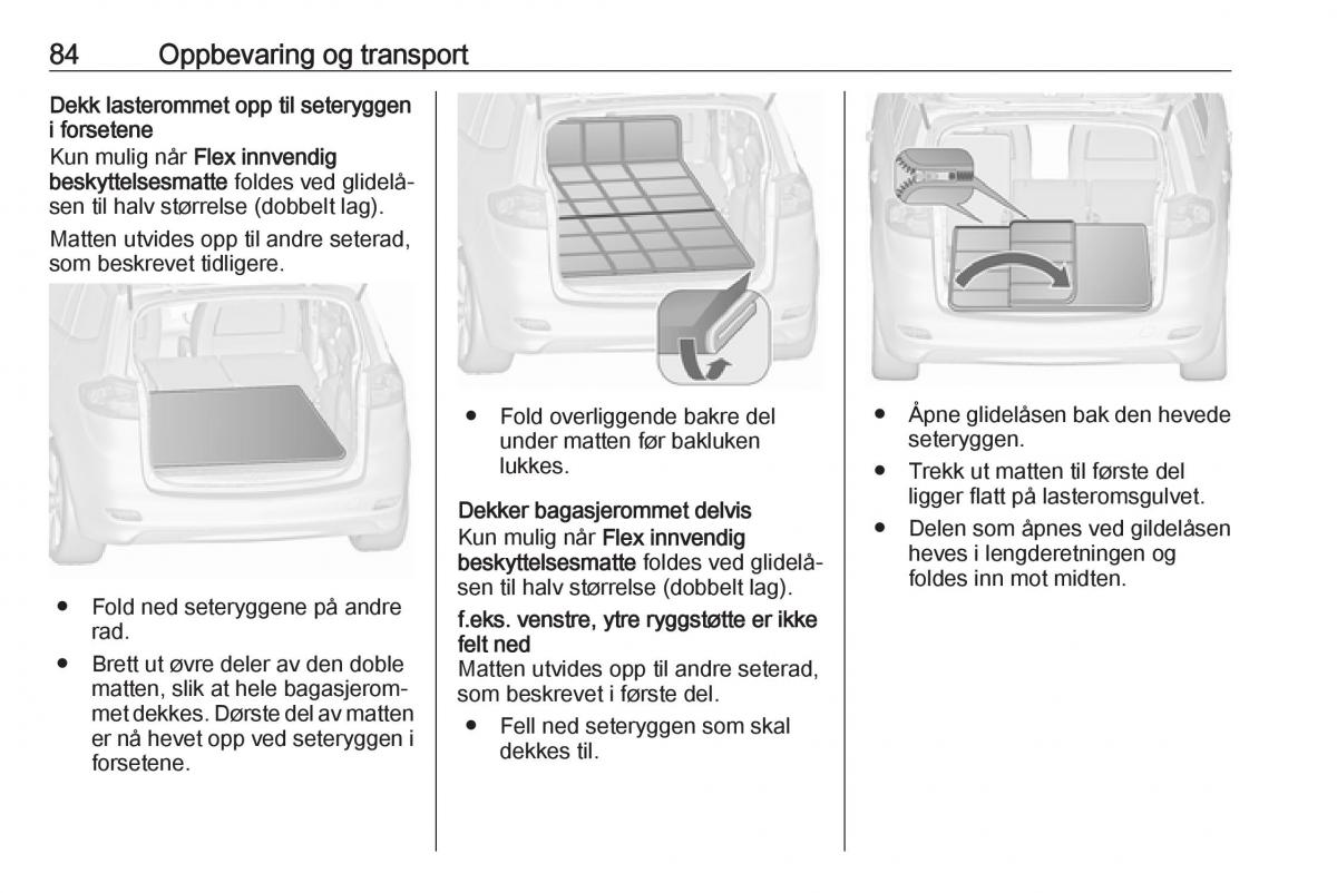 manual  Opel Zafira C FL bruksanvisningen / page 86