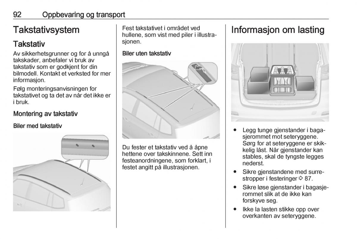 manual  Opel Zafira C FL bruksanvisningen / page 94