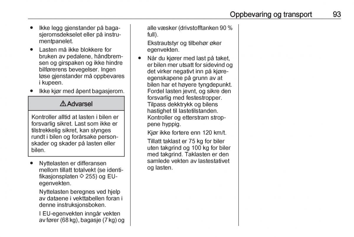 manual  Opel Zafira C FL bruksanvisningen / page 95