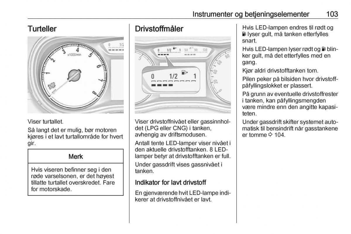 manual  Opel Zafira C FL bruksanvisningen / page 105