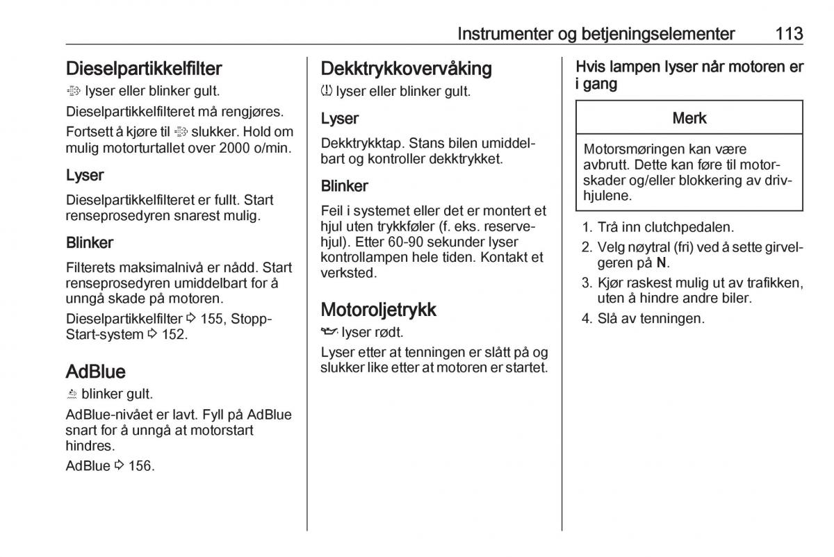 manual  Opel Zafira C FL bruksanvisningen / page 115