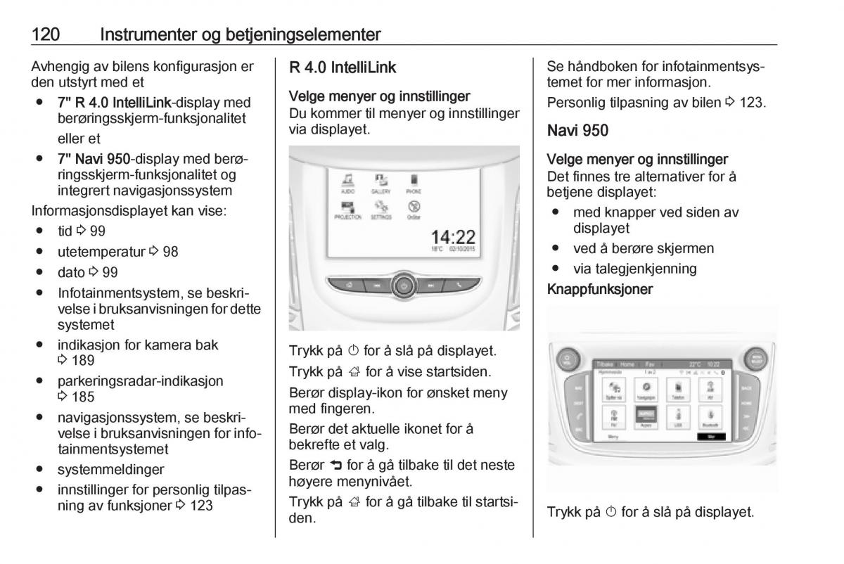 manual  Opel Zafira C FL bruksanvisningen / page 122