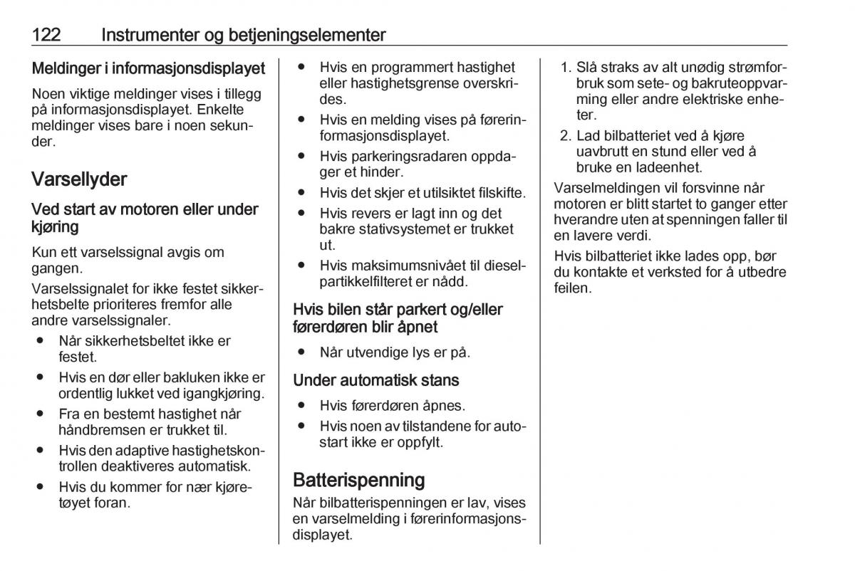 manual  Opel Zafira C FL bruksanvisningen / page 124