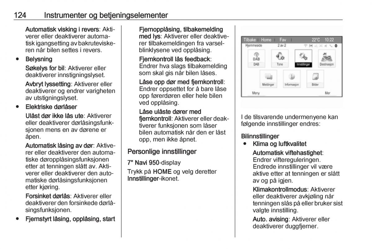 manual  Opel Zafira C FL bruksanvisningen / page 126