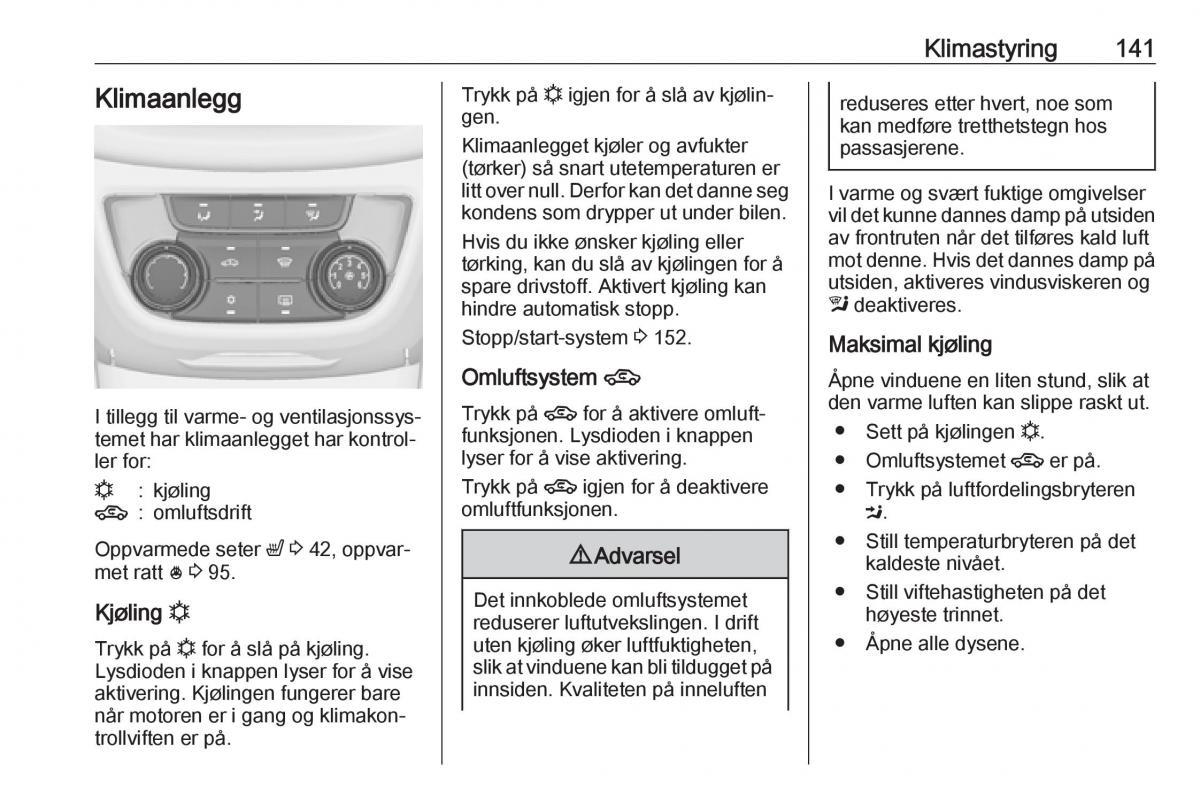 manual  Opel Zafira C FL bruksanvisningen / page 143