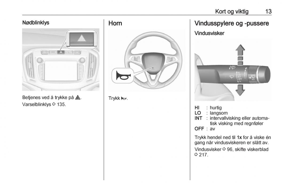 Opel Zafira C FL bruksanvisningen / page 15