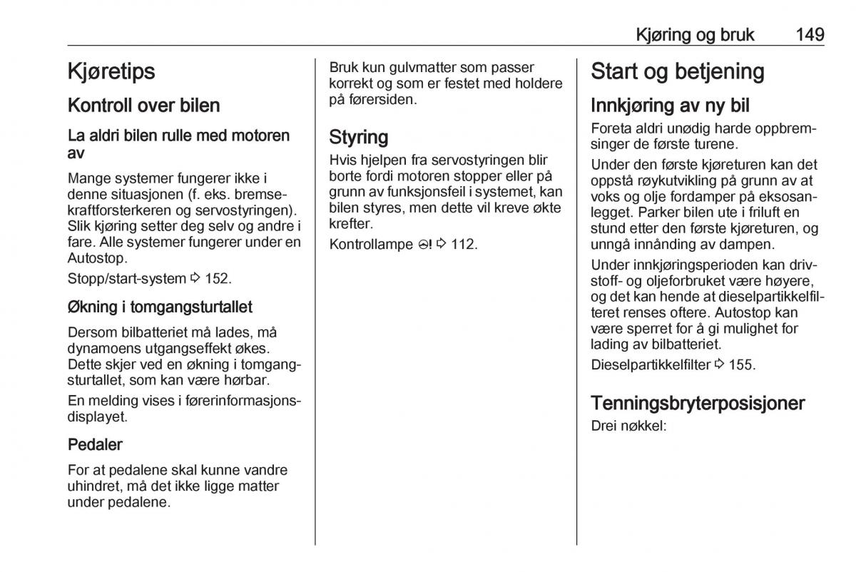 Opel Zafira C FL bruksanvisningen / page 151