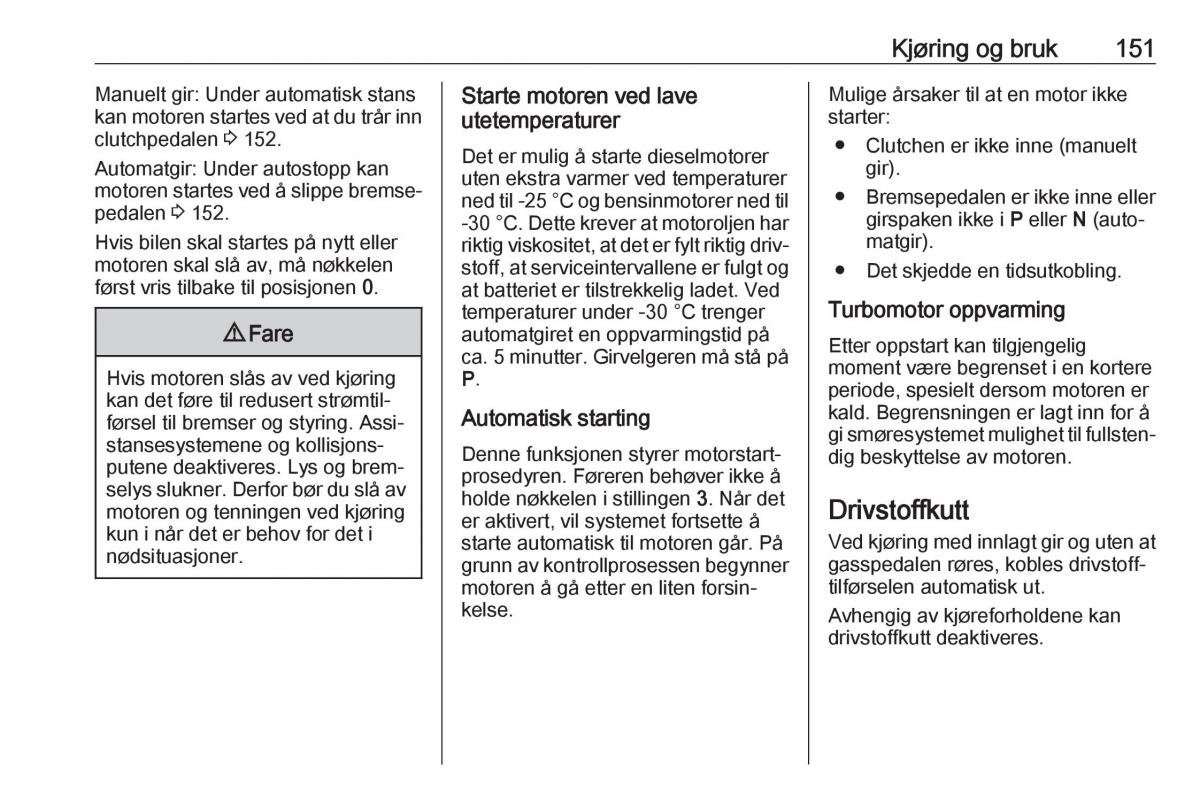 manual  Opel Zafira C FL bruksanvisningen / page 153