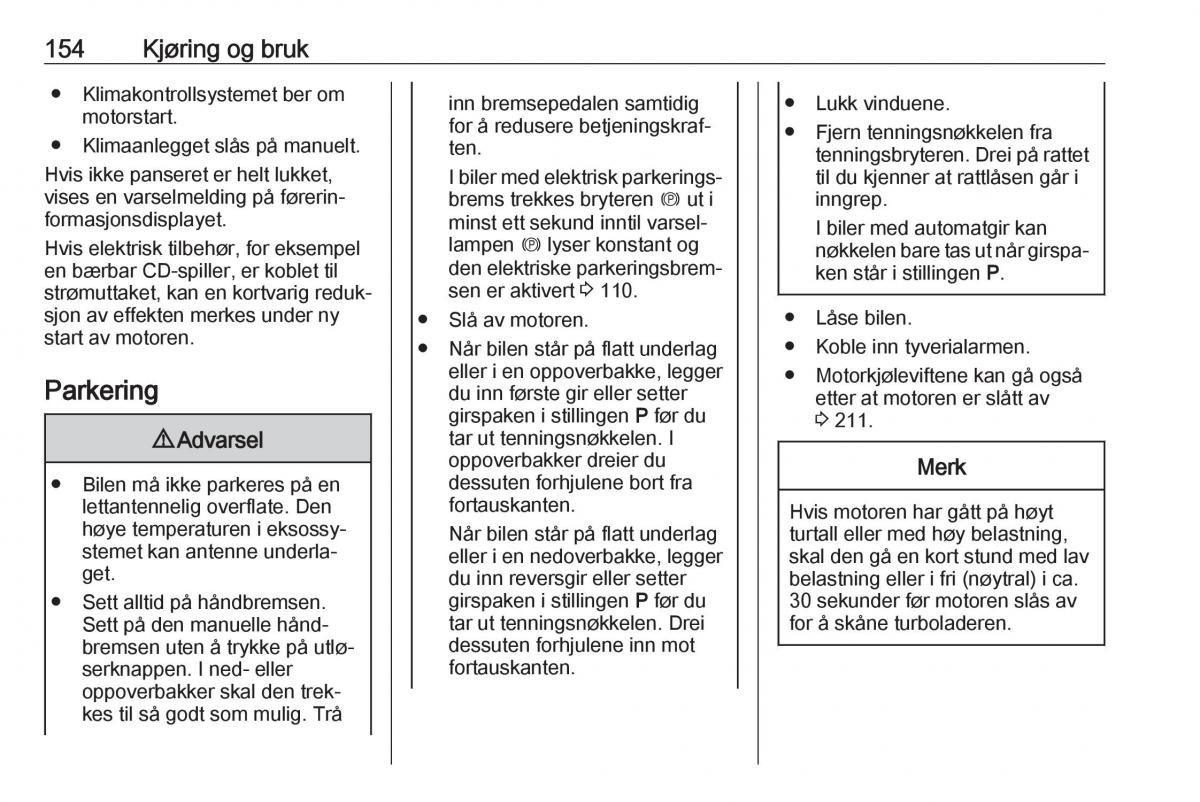 manual  Opel Zafira C FL bruksanvisningen / page 156