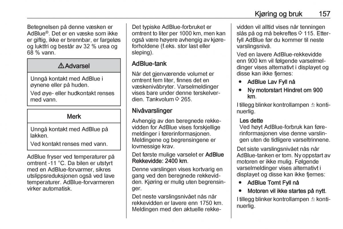 manual  Opel Zafira C FL bruksanvisningen / page 159