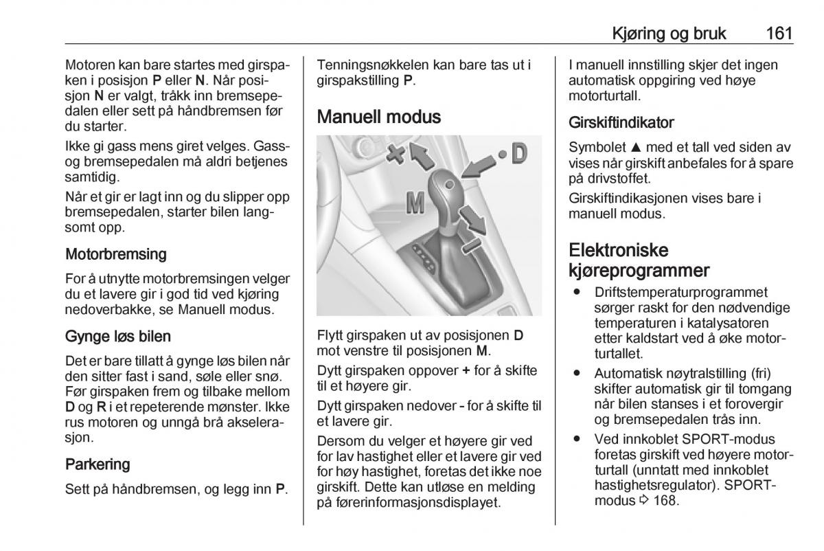 manual  Opel Zafira C FL bruksanvisningen / page 163