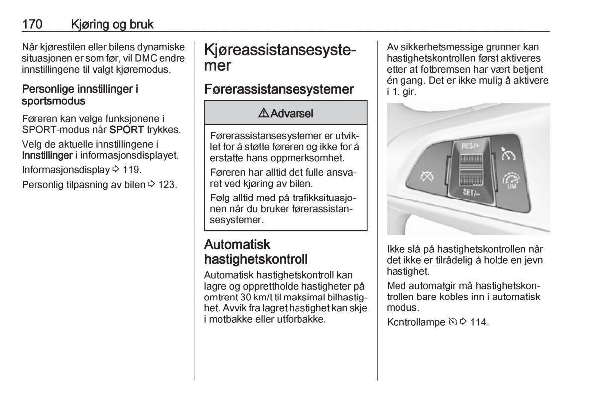 manual  Opel Zafira C FL bruksanvisningen / page 172