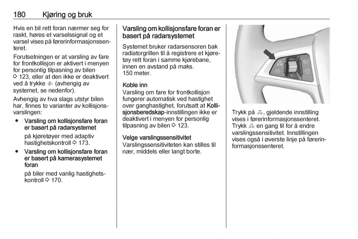 manual  Opel Zafira C FL bruksanvisningen / page 182