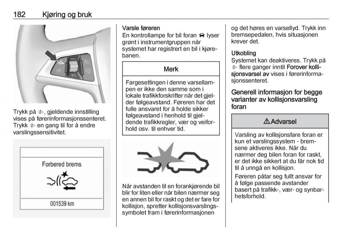 manual  Opel Zafira C FL bruksanvisningen / page 184