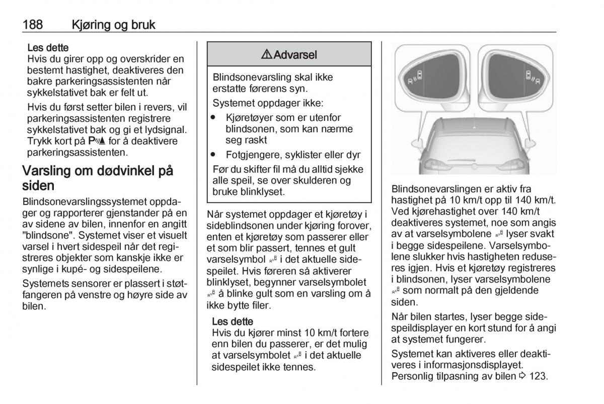 manual  Opel Zafira C FL bruksanvisningen / page 190