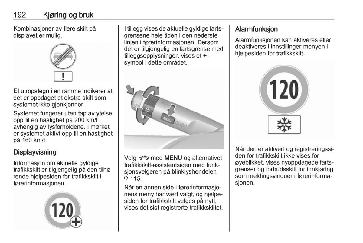 Opel Zafira C FL bruksanvisningen / page 194