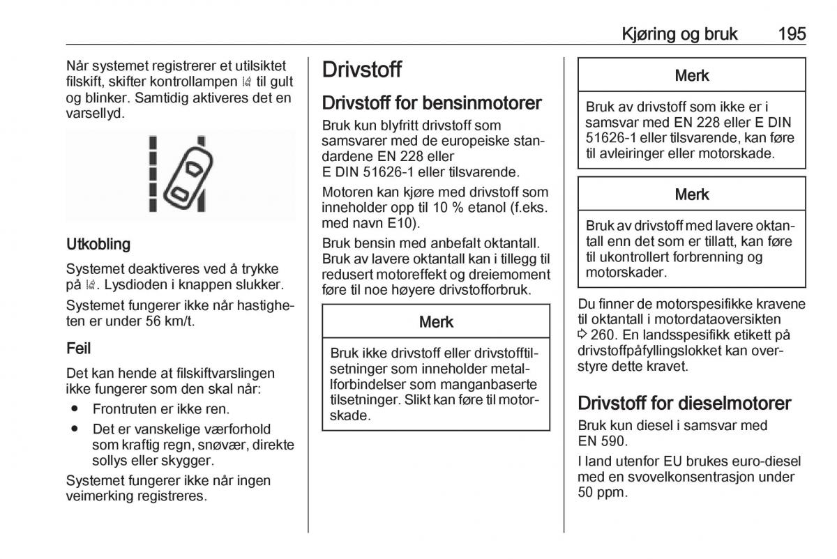 Opel Zafira C FL bruksanvisningen / page 197