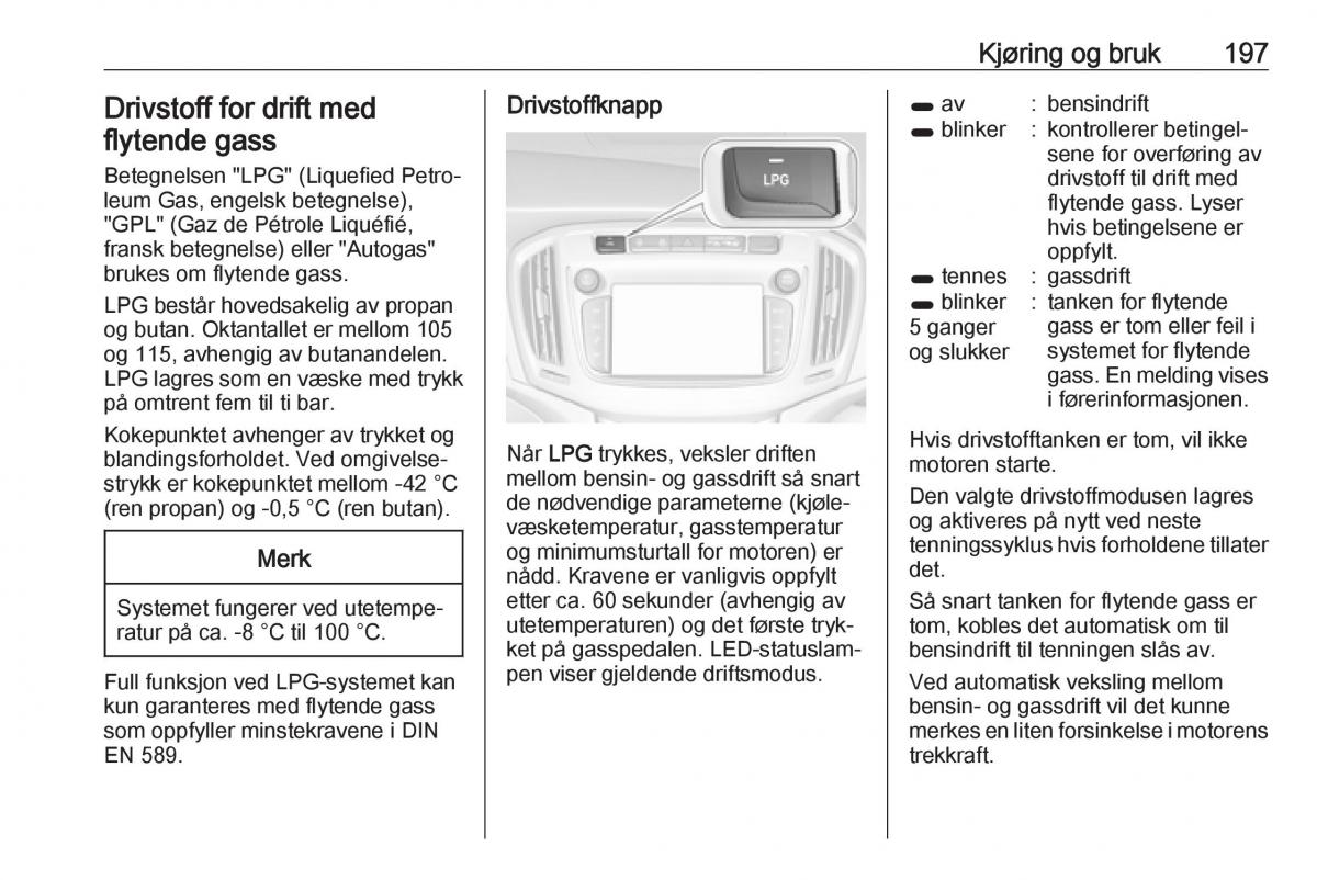 manual  Opel Zafira C FL bruksanvisningen / page 199