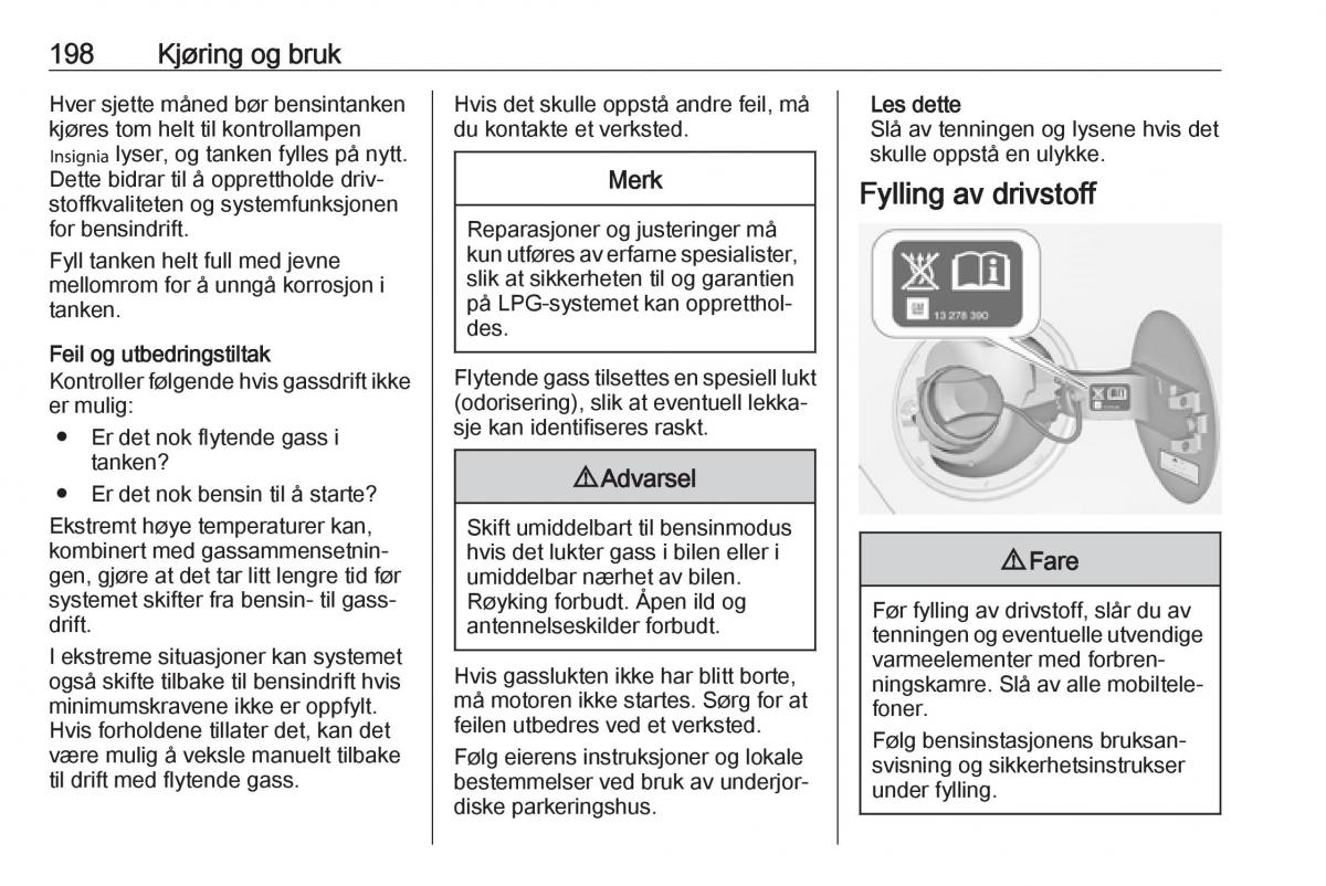 Opel Zafira C FL bruksanvisningen / page 200