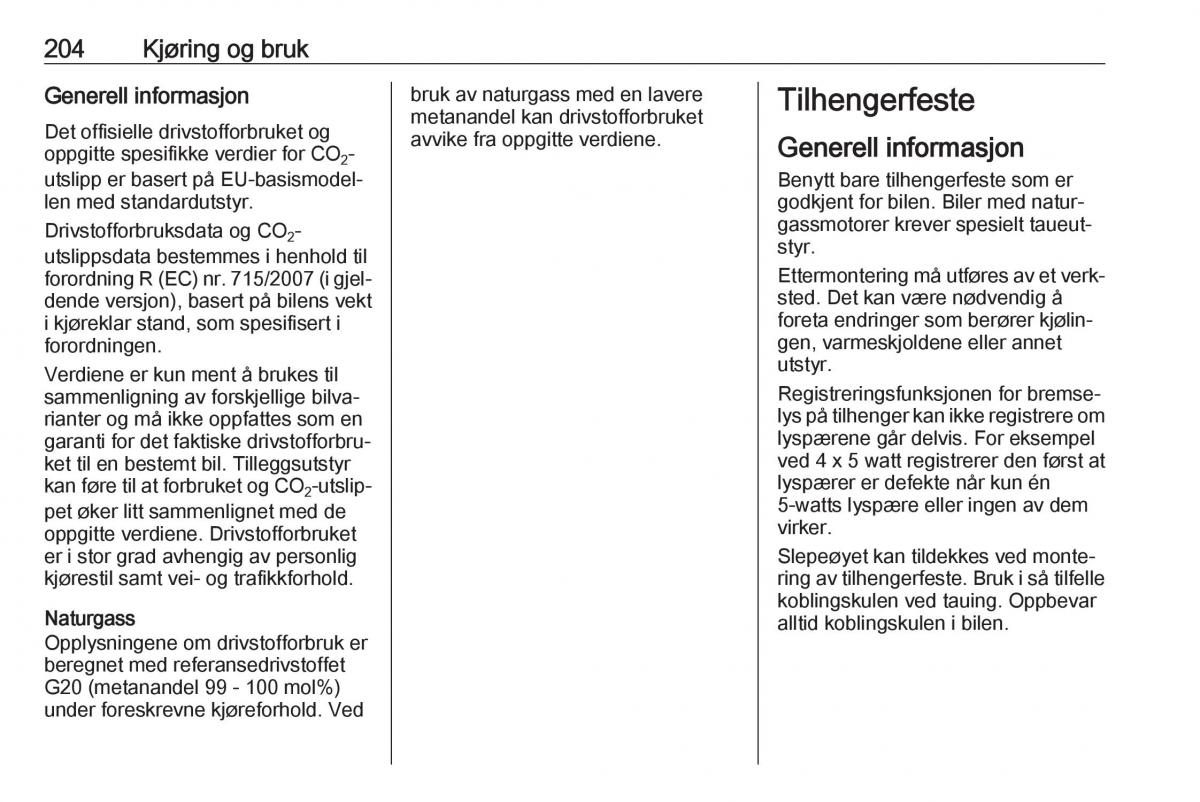 manual  Opel Zafira C FL bruksanvisningen / page 206