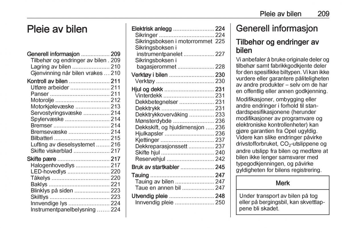 manual  Opel Zafira C FL bruksanvisningen / page 211