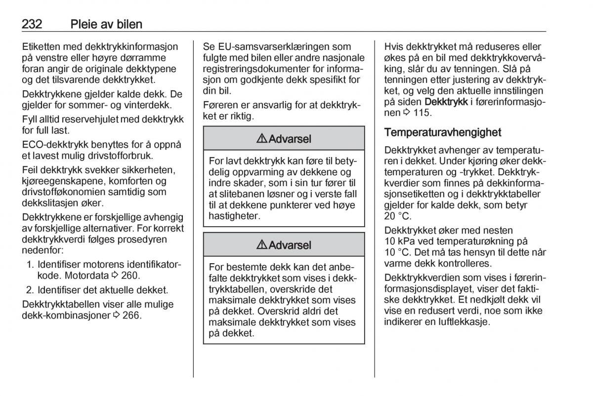 manual  Opel Zafira C FL bruksanvisningen / page 234