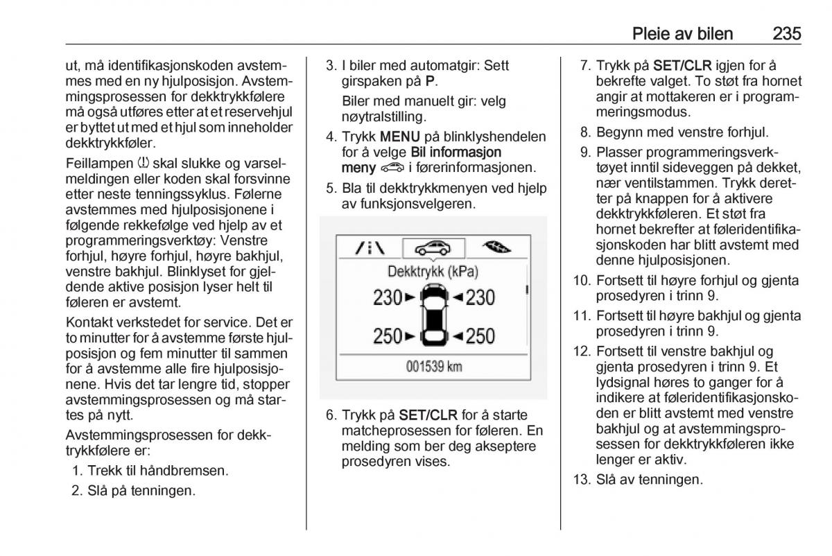 manual  Opel Zafira C FL bruksanvisningen / page 237