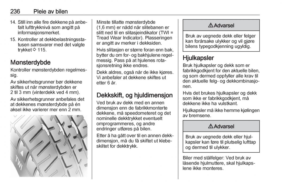 manual  Opel Zafira C FL bruksanvisningen / page 238