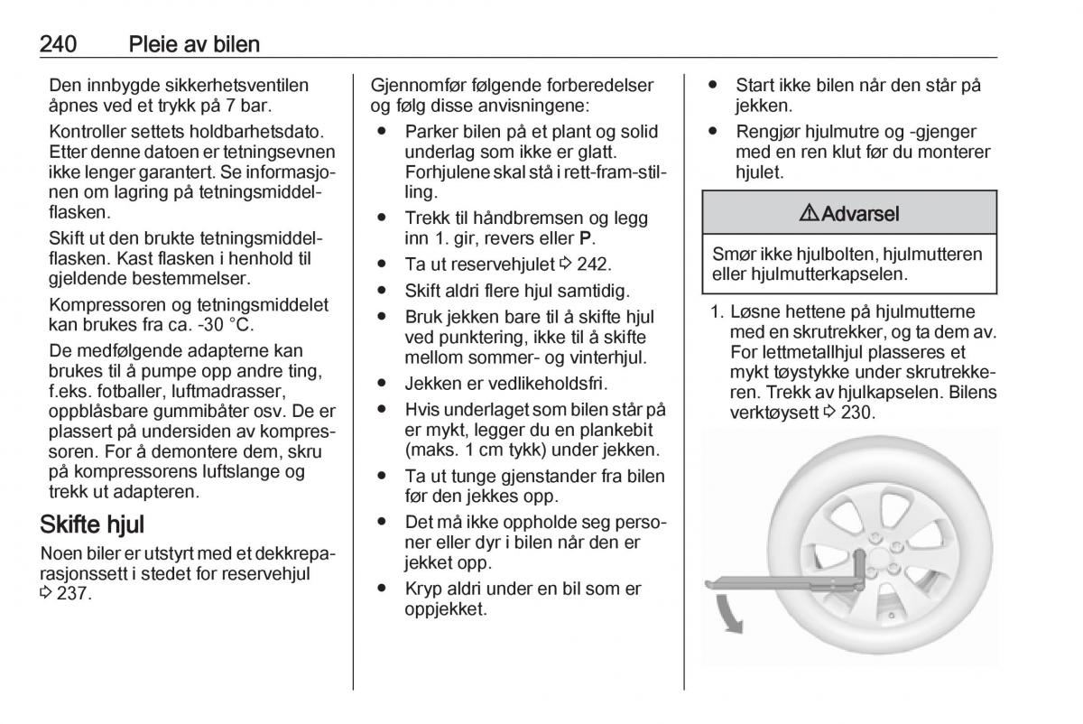 manual  Opel Zafira C FL bruksanvisningen / page 242