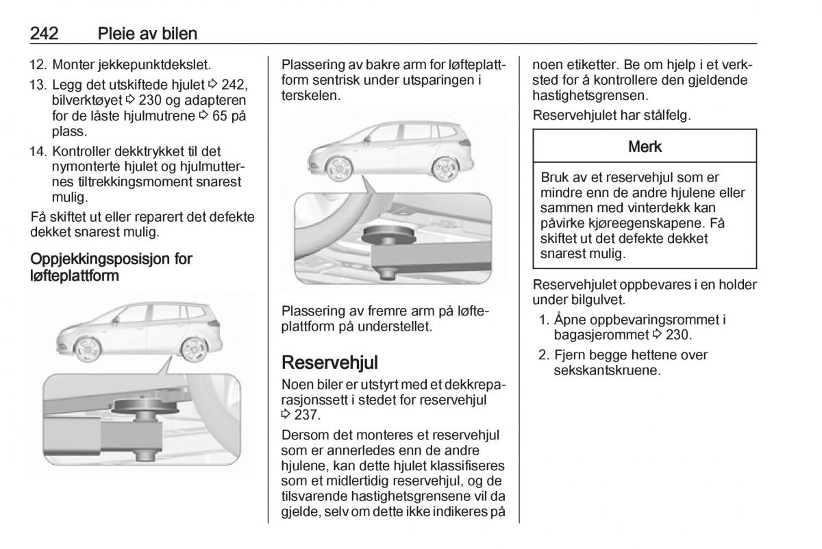 manual  Opel Zafira C FL bruksanvisningen / page 244