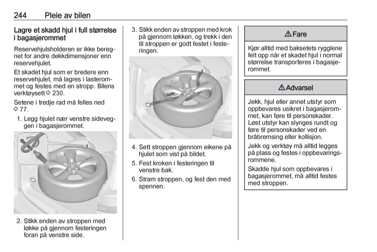 manual  Opel Zafira C FL bruksanvisningen / page 246