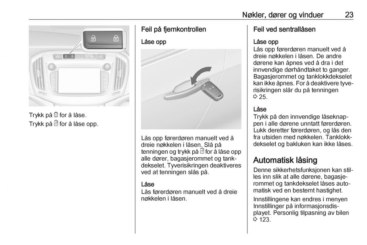 Opel Zafira C FL bruksanvisningen / page 25