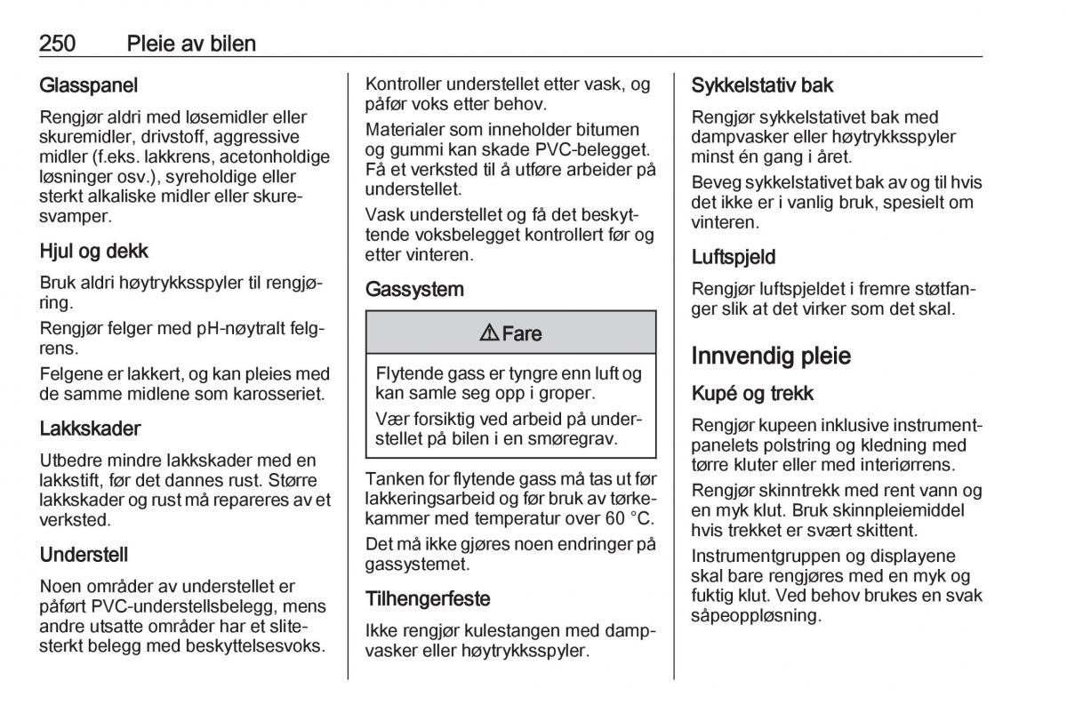 manual  Opel Zafira C FL bruksanvisningen / page 252