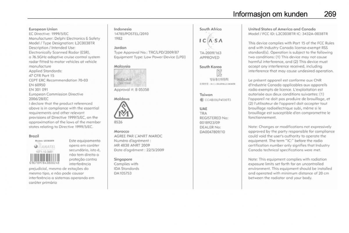 manual  Opel Zafira C FL bruksanvisningen / page 271