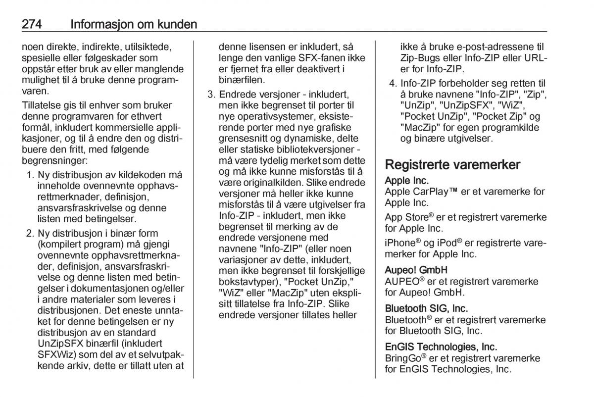 manual  Opel Zafira C FL bruksanvisningen / page 276